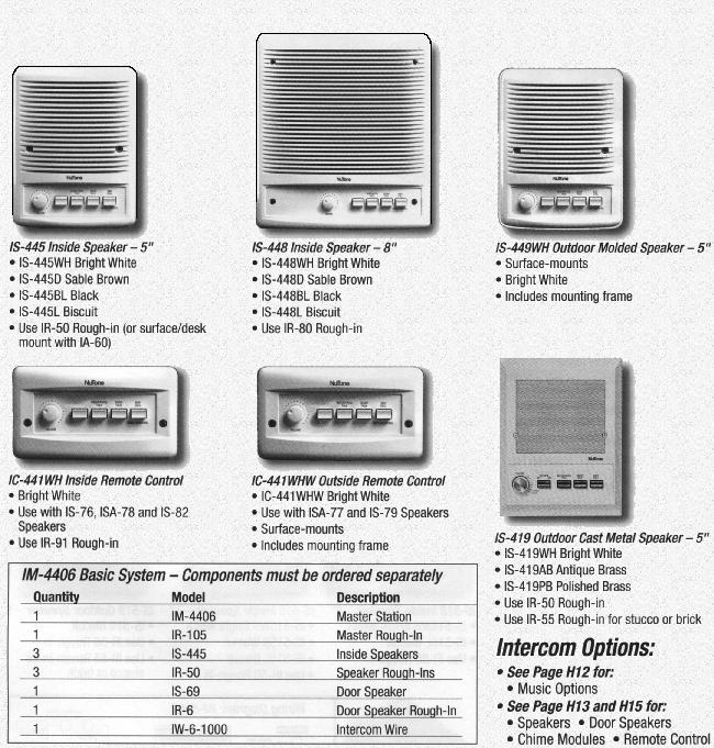 nutone 4406 speakers