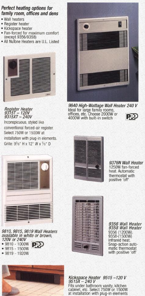 nutone auxiliary heaters